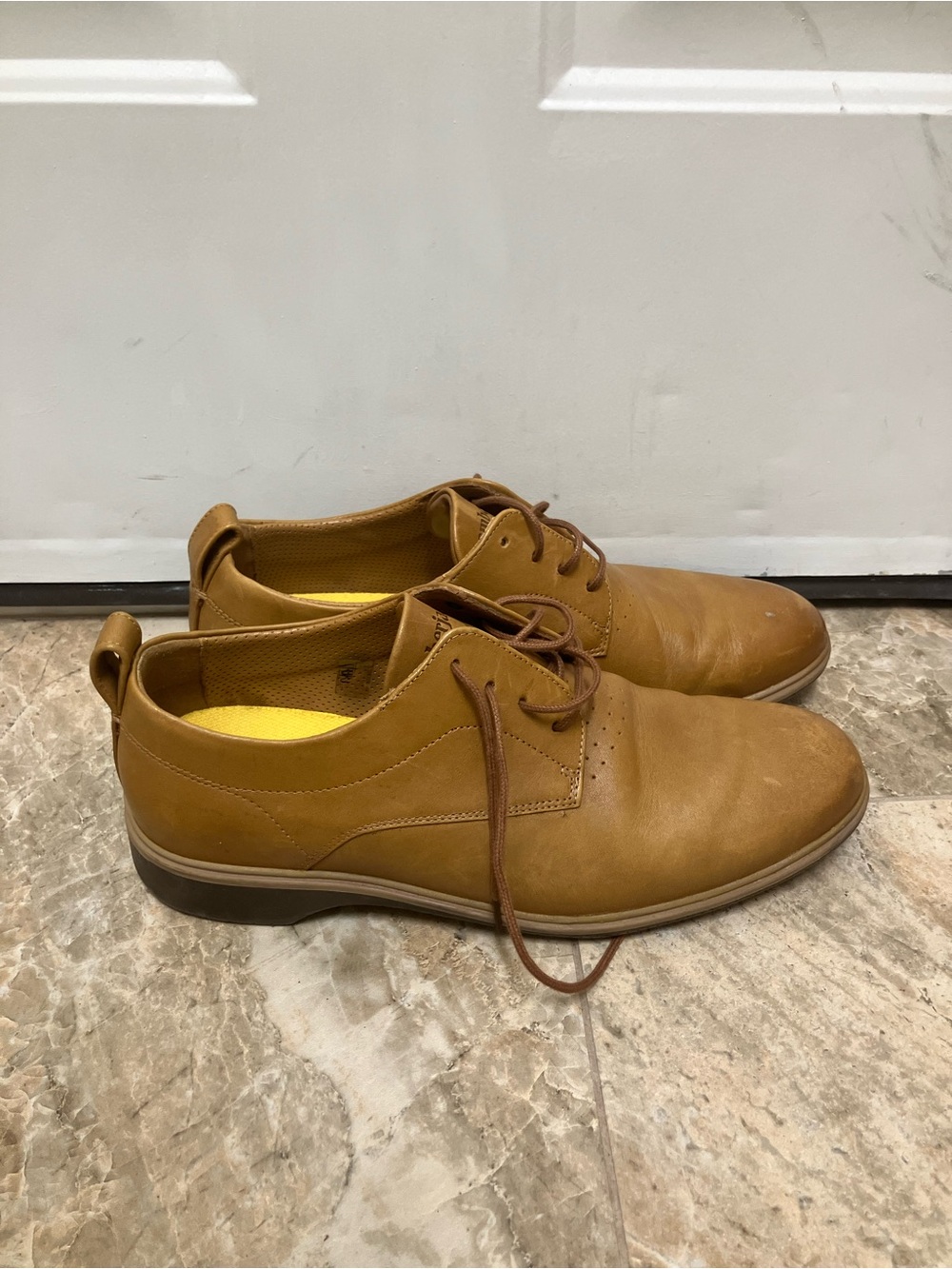 amberjack The Original Honey Tan Leather Dress Shoe Mens Sz 11 Brown Lace Up